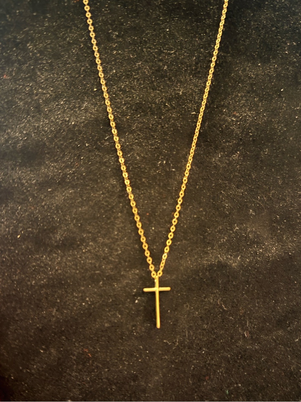 14K GF Simple & Elegant Gold Cross Pendant Necklace - Women's Jewelry